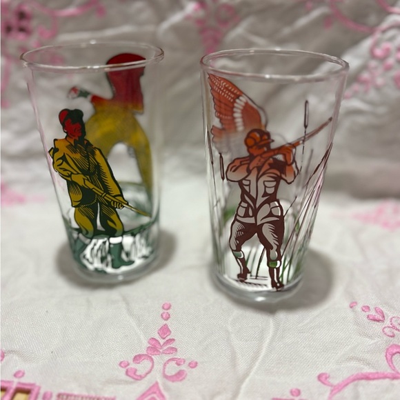 Vintage Hazel Atlas Hunting Themed Juice Glasses - Picture 4 of 6